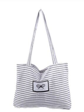 Anya Hindmarch Fabric Tote Shopper Shopping Shoulder Cloth Dust Bag Twill Stripe